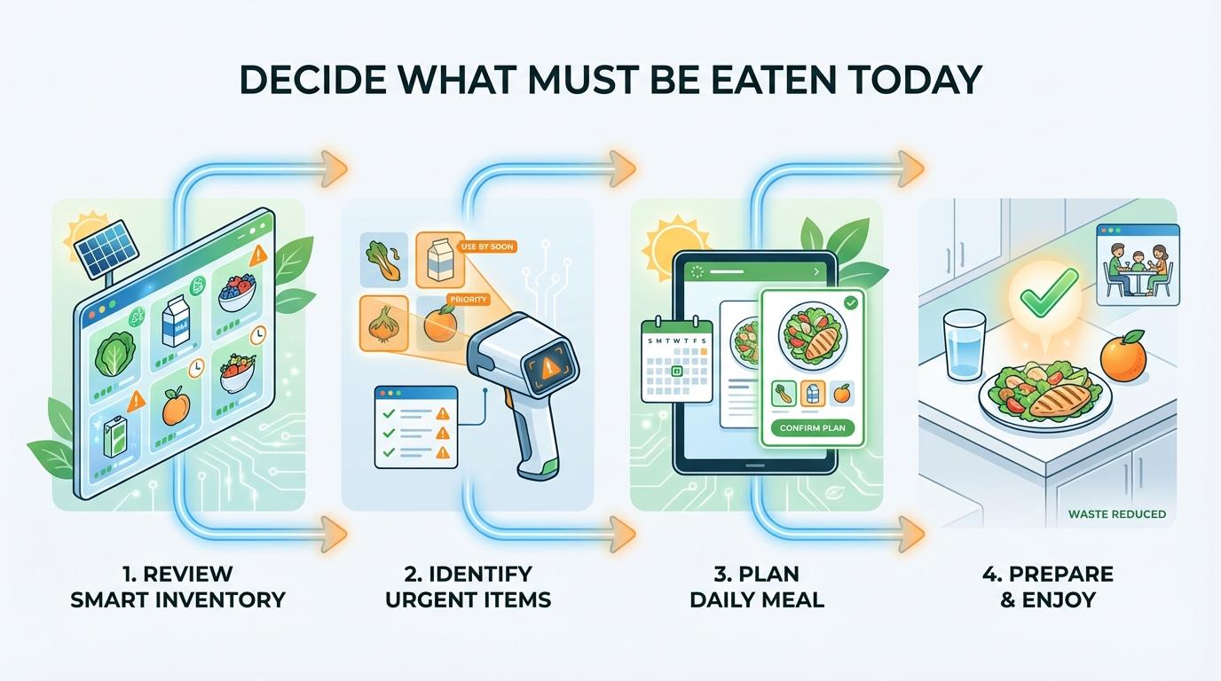 Step-by-step illustration for Decide What Must Be Eaten Today