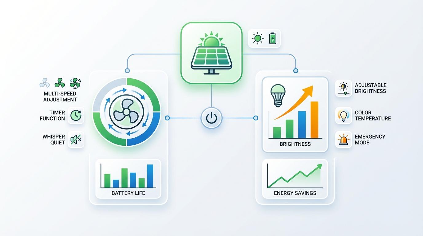 Data visualization for What the Solar Fan + LED Combo Should Include