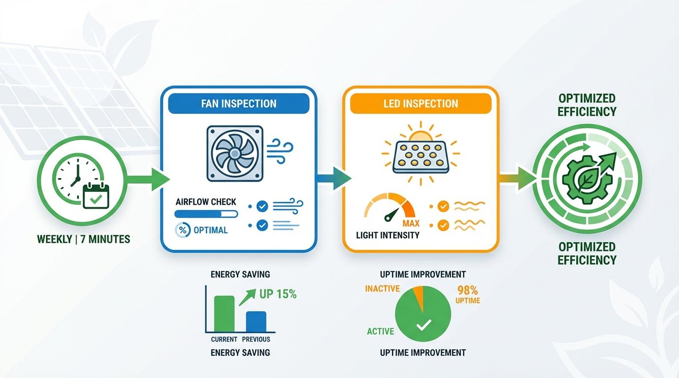 Data visualization for Fan + LED Inspection Workflow Weekly, 7 Minutes