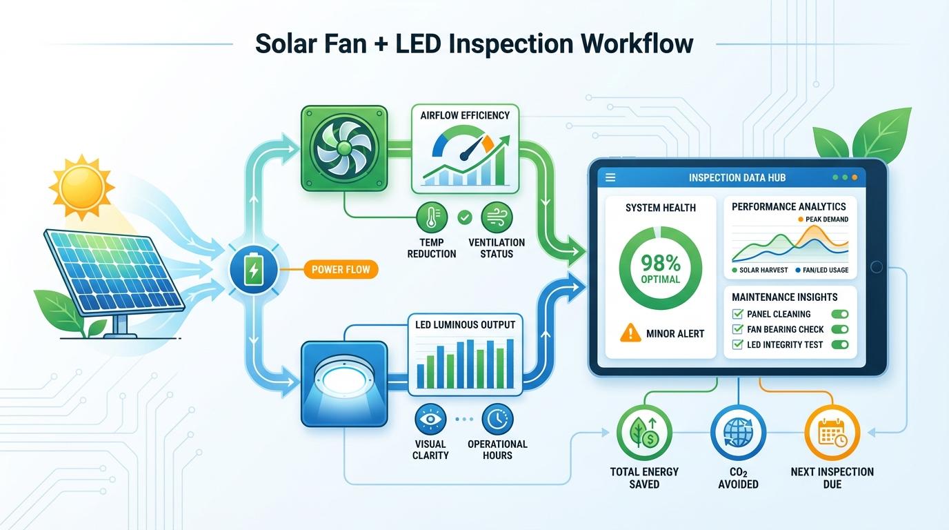 Data visualization for Solar Fan + LED Inspection Workflow