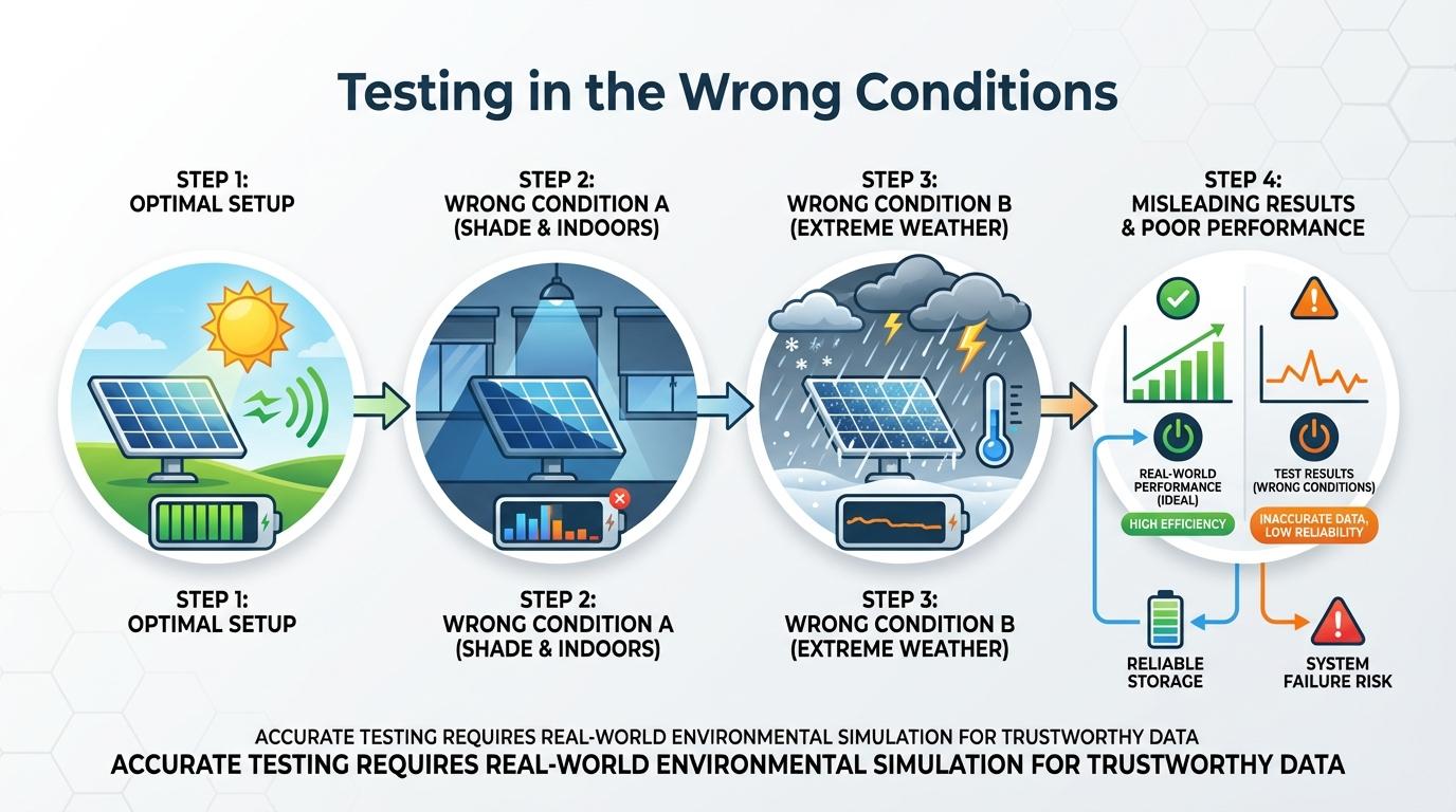 Step-by-step illustration for Mistake 1: Testing in the Wrong Conditions