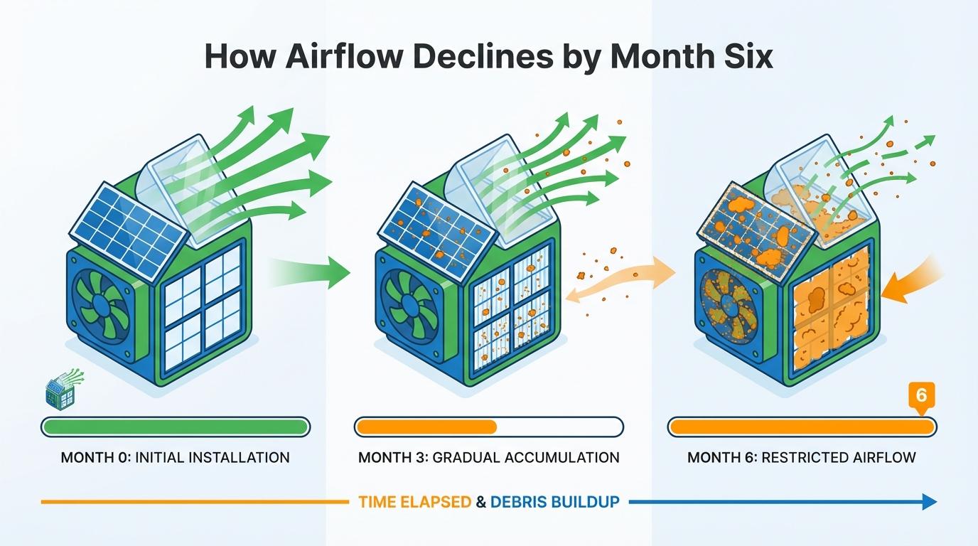 Step-by-step illustration for Why Airflow Drops Around Month Six
