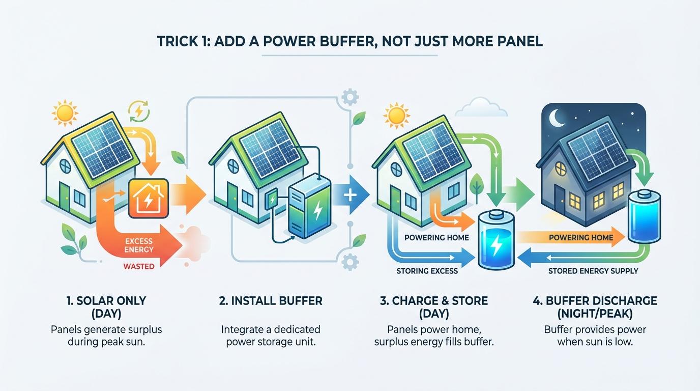 Step-by-step illustration for Trick 1: Add a Power Buffer, Not Just More Panel