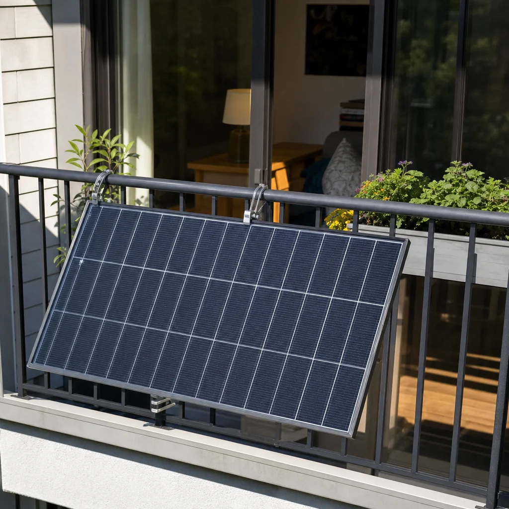 Compact solar panel placed outside in direct sunlight for better charging
