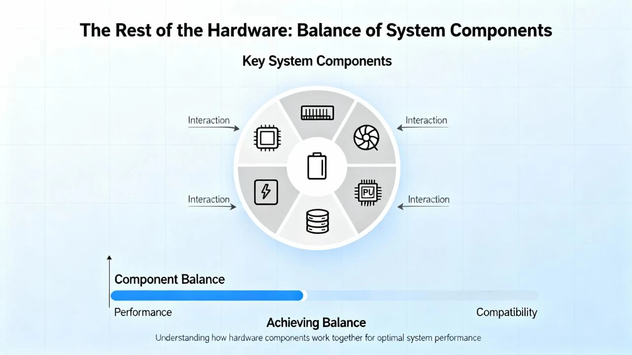 Diagram showing the balance of hardware components needed to achieve optimal system performance and compatibility