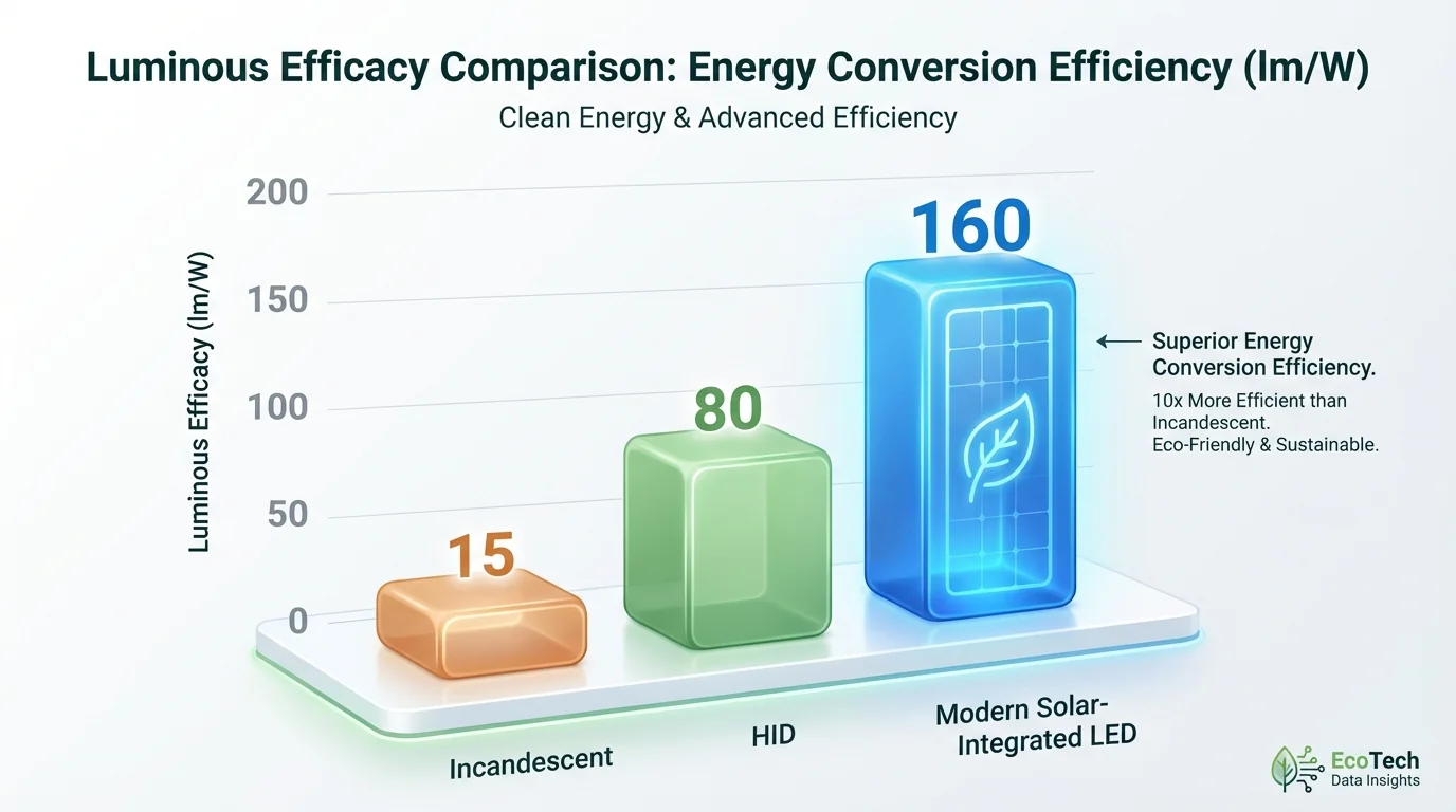 Luminous efficacy, typically expressed as lumens per watt (lm/W), serves as the ultimate bridge between energy